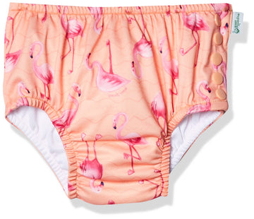 i Play Girls Reusable Absorbent Baby Swim Diapers Coral Flamingos 6 Months