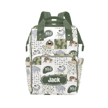 Noverbibi Custom Diaper Bag for Baby - Personalized Forest Animals Nursing Bag with Custom Name
