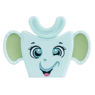 autobrush Ellie The Elephant Baby Teether | BPA Free Silicone, for Infants 0-12 Months, Dishwasher Friendly, Freezer Safe, Car S