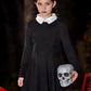 Girls Halloween Swing Black Peter Pan Collar Dress Aline Wednes Skater Party Outfit 4 Years