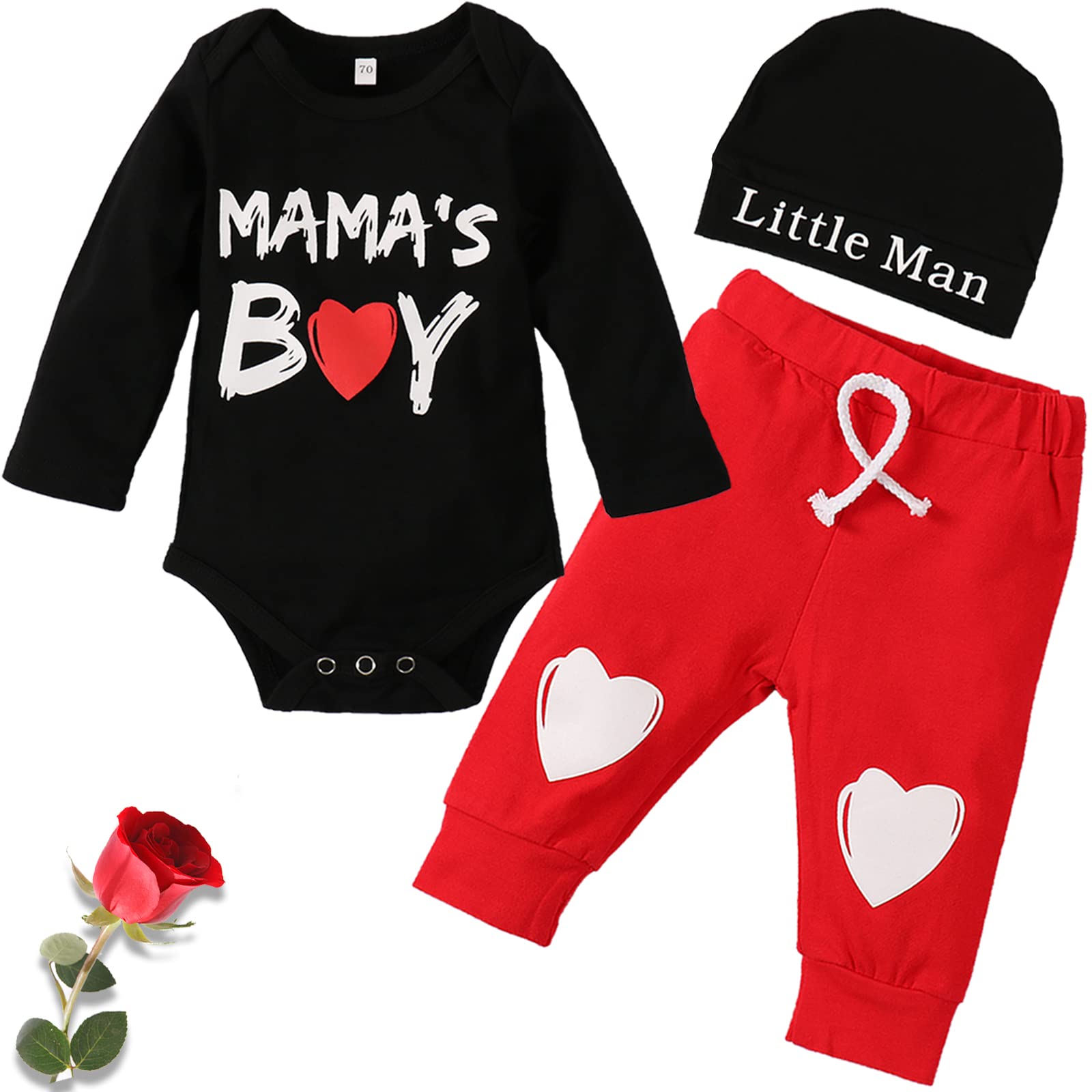 Vaiziq Baby Boy Valentines Day Outfit Baby Boy Outfit New Round Neck Newborn Valentines Day Outfit Boy My First Valentines Day B
