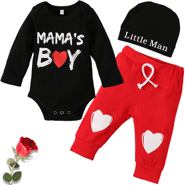 Vaiziq Baby Boy Valentines Day Outfit Baby Boy Outfit New Round Neck Newborn Valentines Day Outfit Boy My First Valentines Day B