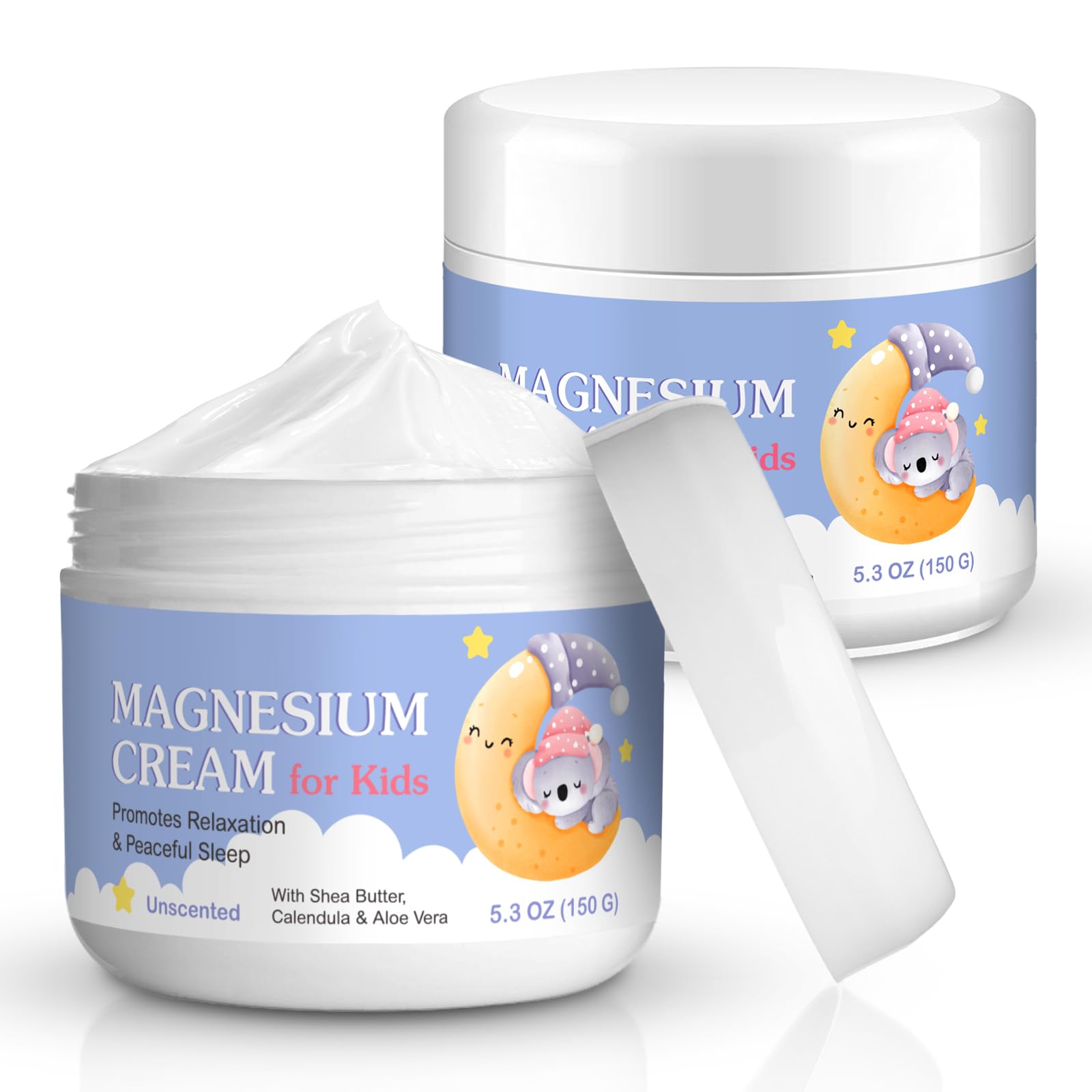 Magnesium Lotion for Kids - Calming Bedtime Relief with Calendula, Aloe Vera, Shea Butter - Topical Magnesium Cream for Relaxati