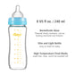Matyz 8 Ounce Glass Baby Feeding Bottle With Nipple, Light And Slim, Easy To Hold, Food Grade Borosilicate Glass, Wide Neck Brea