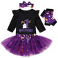 Aalizzwell 0-3 Months Baby Girls Halloween Outfit Infant 1St Halloween My Tulle Skirt Ghost Clothes With Leg Warmers Clothing Pu