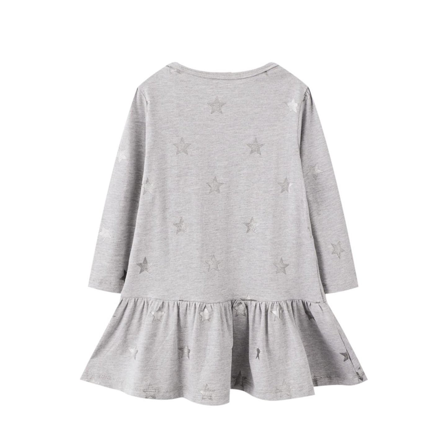 Girl Unicorn Dress Long Sleeve Winter Clothes Cotton Casual Christmas Playwear Basic Outfits Grey Dresses Size 7
