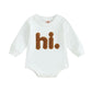 Visgogo Newborn Infant Baby Boy Oversized Romper Sweater Onesie Coming Home Outfit Neutral Clothes (White-Hi, 0-3 Months)
