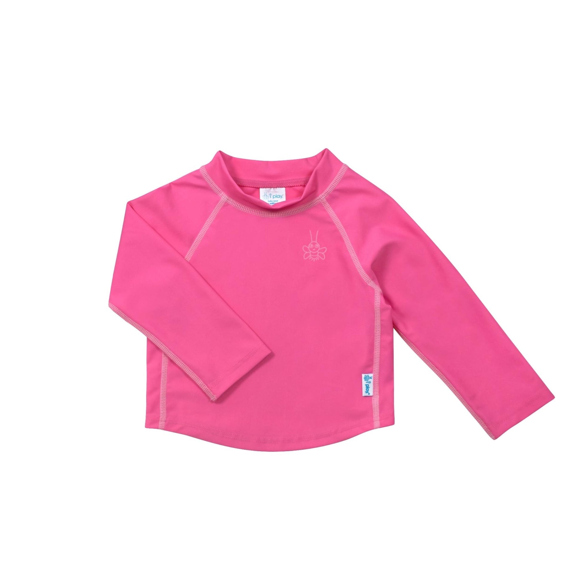 I Play. By Green Sprouts Unisex-Baby Long Sleeve Rashguard | All-Day Upf 50+ Sun Protection-Wet Or Dry,Hot Pink,4T