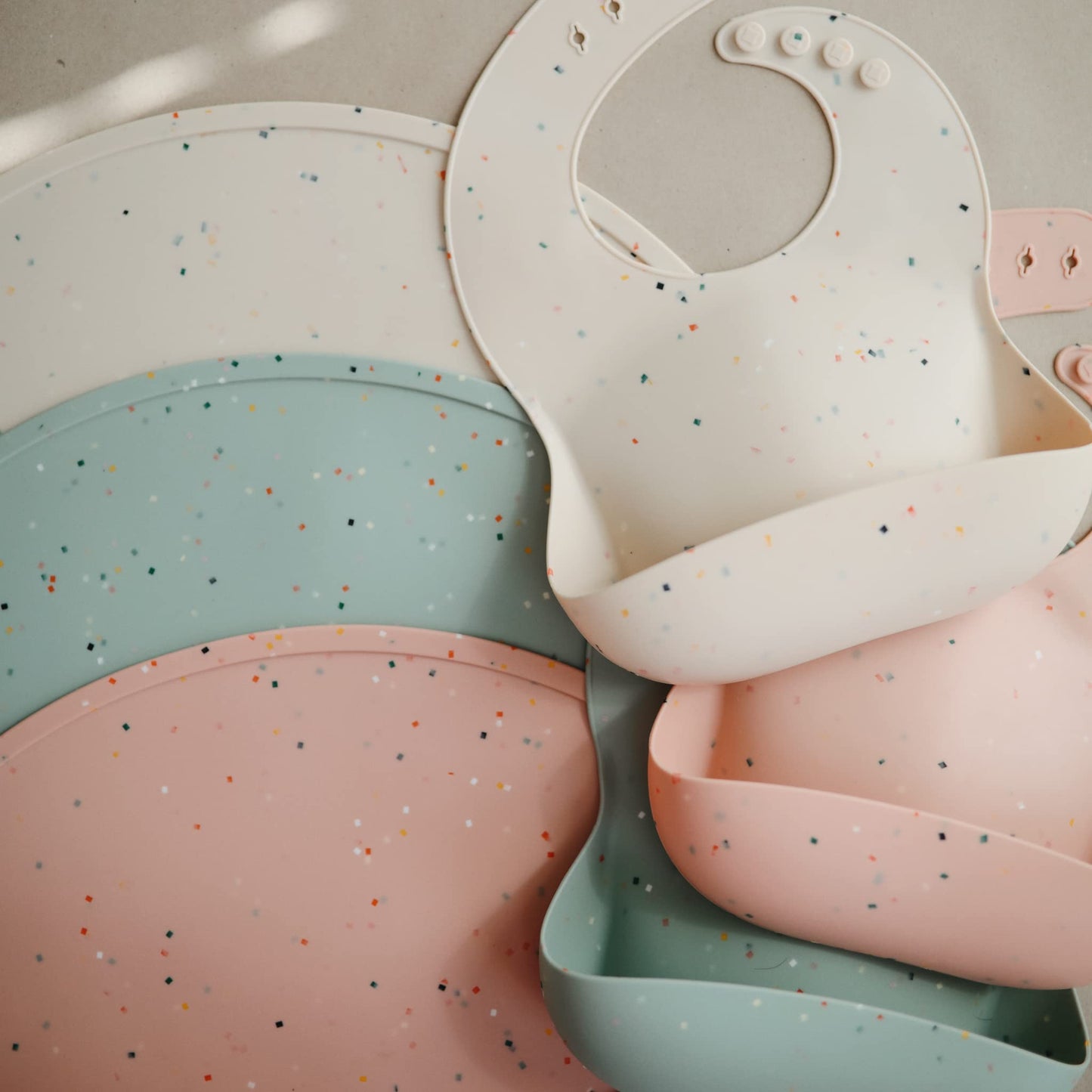 Mushie Silicone Placemat For Kids | Bpa-Free Non-Slip Design (Vanilla Confetti)