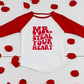 Toddler Boys Valentine'S Day Shirt Mr Valentines Sunglasses Graphic Cotton Outfit Casual 3/4 Raglan Sleeve Tee Tops (3-4T, Red5)