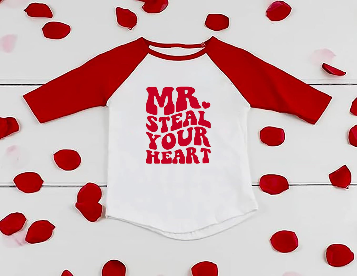 Toddler Boys Valentine'S Day Shirt Mr Valentines Sunglasses Graphic Cotton Outfit Casual 3/4 Raglan Sleeve Tee Tops (3-4T, Red5)