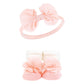 Hudson Baby Infant Girl Headband And Socks Giftset, Coral Gold 8-Piece, One Size