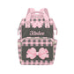 Workvalor Personalized Bow Pink Diaper Bag Backpack with Name - Custom Baby Travel Tote for Mom or Dad, Nursing Bag for Girls, S