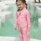 Wevswe Baby Toddler Girls Swimsuit Rash Guard One Piece Pink Heart Crotch Zipper Upf 50+ Protection For Easy Diaper Changes 12-1