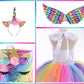 Unicorn Birthday Party Decorations Dress For Girls Gifts For 5 6 Years Old Led Light Up Princess Costume Halloween Christmas Out