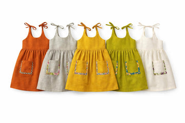 Koshmosh Pack Of 5 Cotton Frock For Baby Girl| Open Starp Dress With Double Pockets | Soft Fabric I Knee Length Casual Dress For