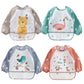 Haimoburg 4 Pcs Long Sleeved Baby Infant Toddler Bibs Sleeved Bibs 8-36 Months