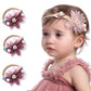 Wiwpar Gauze Flowers Headband Bead Headwear Elastic Adjustable Head Piece Girl'S Hairbands For Toddler And Childrens (Purple)