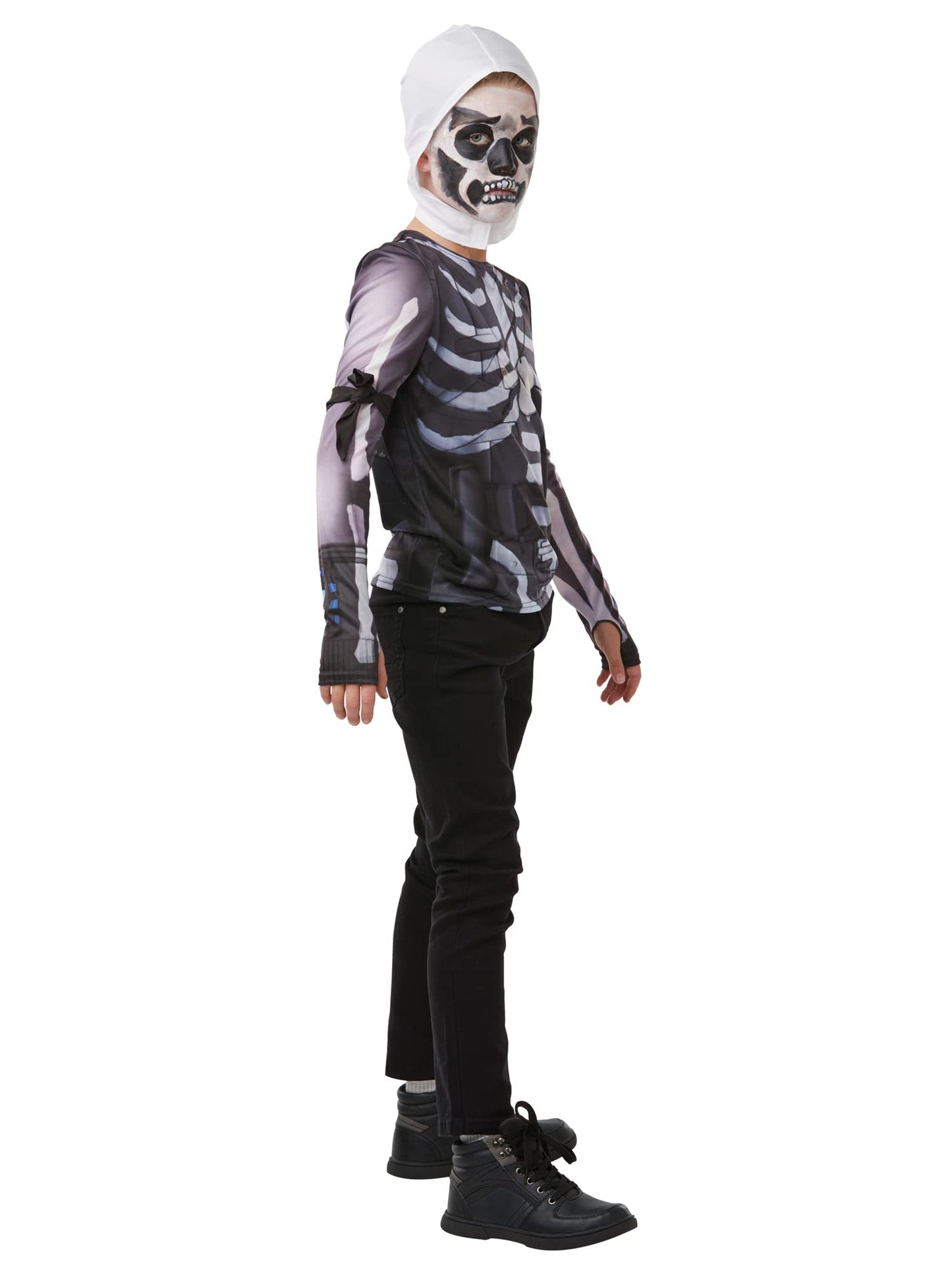 Rubies Fortnite Skull Trooper Teen Costume Top & Hood - 13-14 yrs Black
