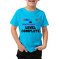 Caseria KidS Cotton Graphic Printed Half Sleeve TShirt  Level Complete Middle School (Sky Blue, 612 Months)
