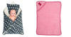 CTMKIDS Baby Wrap with Cushion Cap for Kids 74x84 cm  Grey & Hooded Baby Blanket for Kids 66x92 cm  Pink