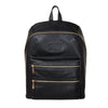 The Honest Company Vegan Leather City Backpack | Diaper Bag with Changing Pad | Black Vegan Leather with Gold Hardware | PVC-Fre