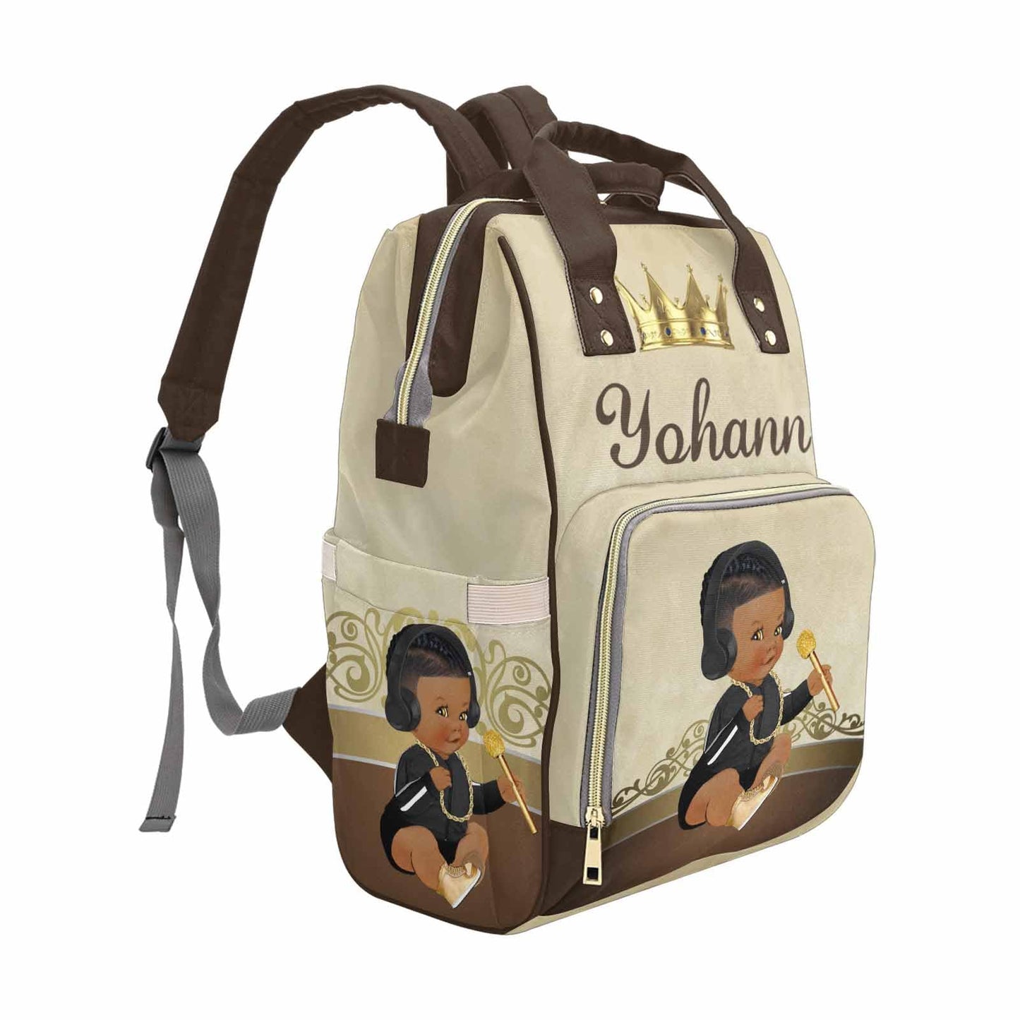 M Yescustom Personalized Name Diaper Bag Backpack, Crown Diaper Baby Bags For Mom & Dad, Portable Travel Back Pack Baby Shower G