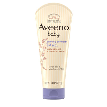 Aveeno Baby Calming Comfort Moisturizing Body Lotion With Relaxing Lavender & Vanilla Scents, Non-Greasy Baby Lotion, Nourishing