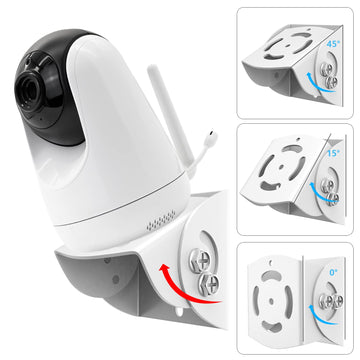2 Pack-Adjustable Angle Wall Mount For Baby Monitor For Motorola, Vava, Arlo, Hellobaby, Babysense Monitor, Easy Installation -