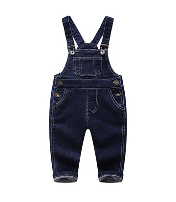 Kidscool Space Baby & Little Boys/Girls Denim Overalls,Jean Workwear,Deep Blue,12-18 Months
