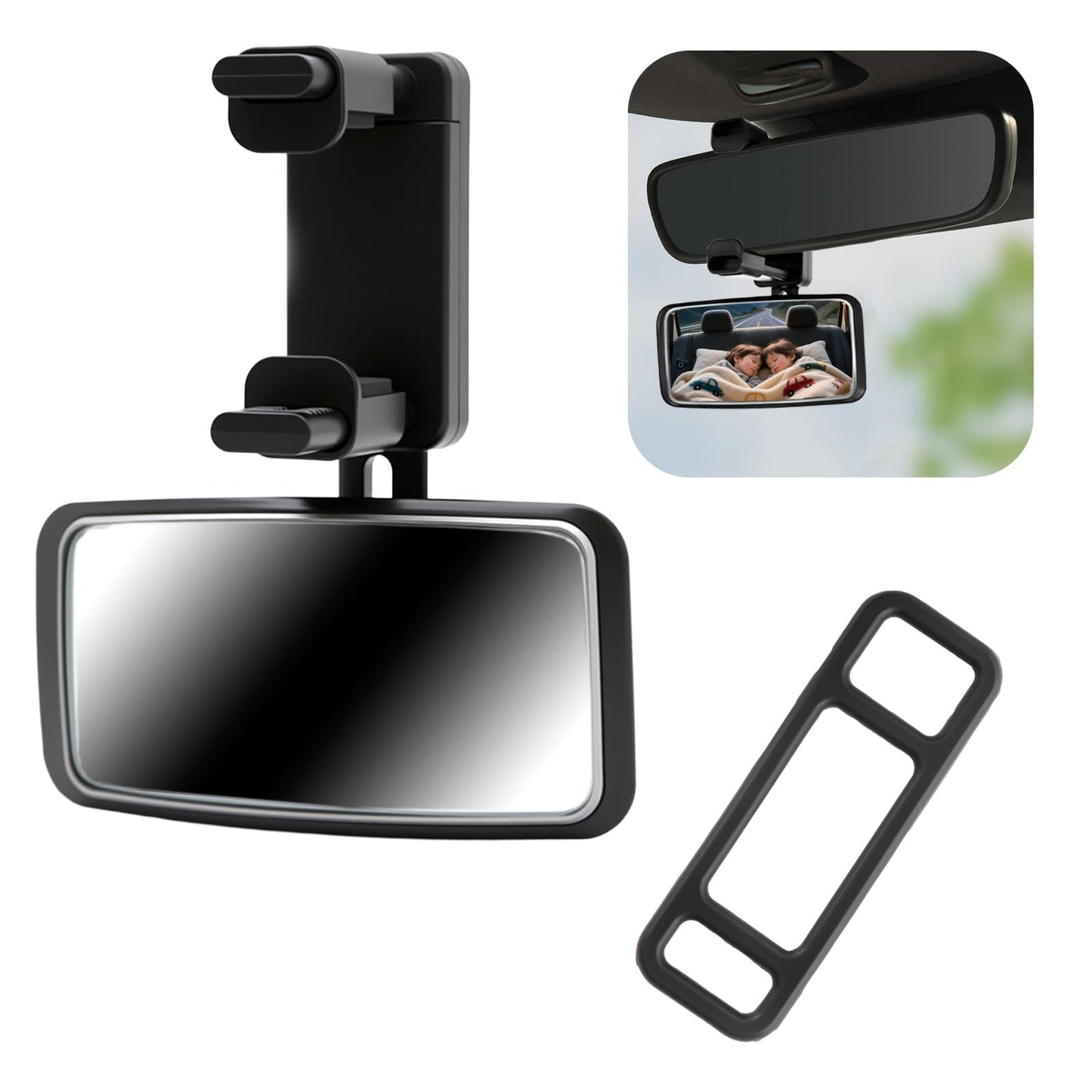 Baby Car Mirror Rear Facing with Hanging Collet,Practical Car Mirror for Baby Rear Facing with 360 Adjustable & Larger Curved Fi