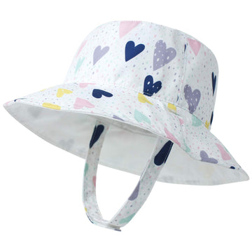 Lapi.Zapi Baby Sun Hat Print Pattern Reversible Kids Boy Girls Hat Upf 50+ Sun Protection Beach Bucket Hat Wide Brim (0-6 Months