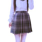 Girl'S School Uniform Plaid Pleated Costumes Skirts (M,Grey Mixed Purple)