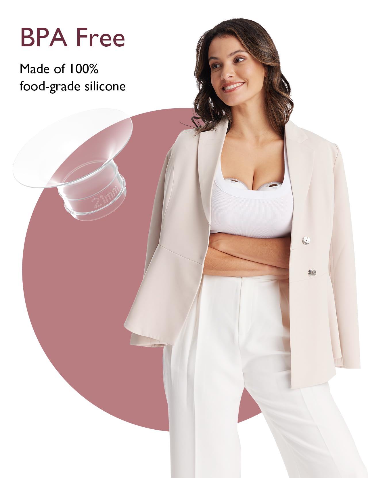Momcozy Flange Insert 21Mm Compatible With Momcozy M5. Original M5 Breast Pump Replacement Accessories, 1Pc (21Mm)
