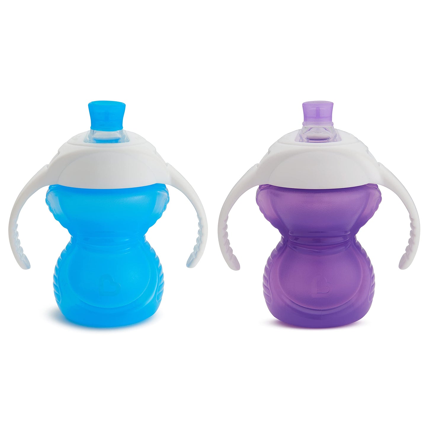 Munchkin Click Lock Bite Proof Trainer Cup, 7 Ounce, 2 Pack, Blue/Purple
