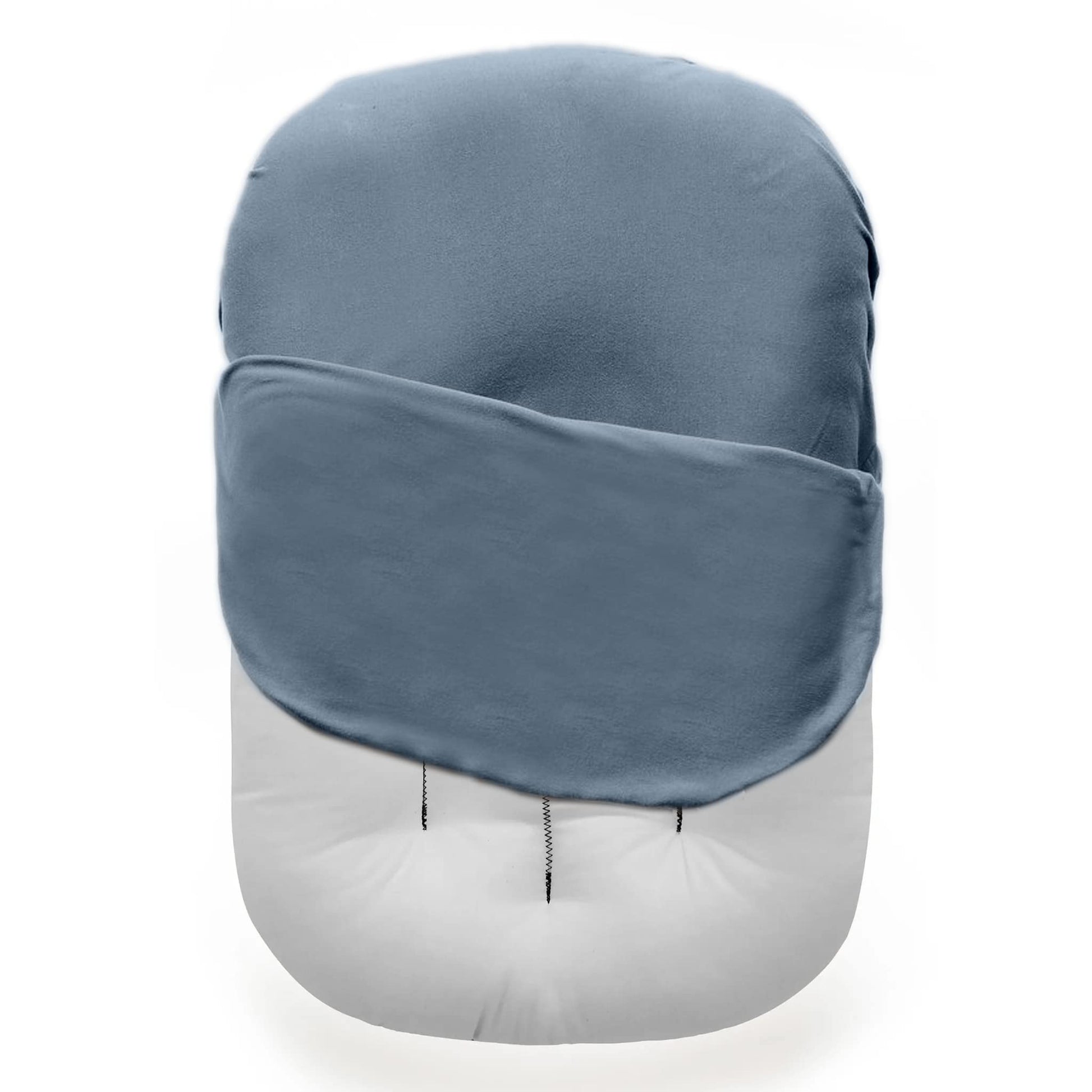 Mozah Baby Lounger Cover For Newborns - Soft Cotton Slipcover Fitting Most Infant Loungers And Baby Nest Loungers (Blue Mirage)