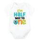 Lillypupp Monthly Milestone Six Months Birthday Unisex Cotton Baby Romper. Half Birthday Baby Girl Boy Dress Photoshoot Items. (