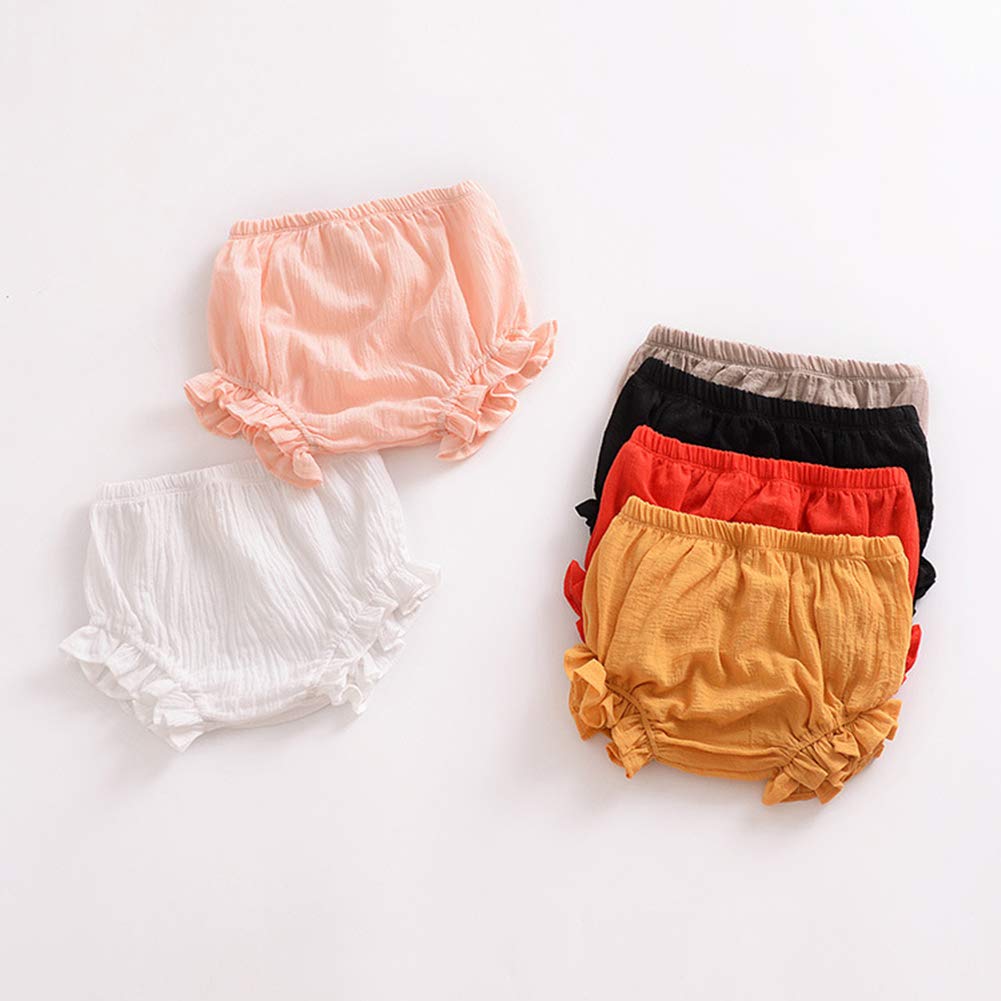 Ayiyo 2T Bloomers Newborn Toddler Kids Cotton Linen Shorts Diaper Cover(Khaki,80)