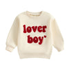 Ktwharnu Infant Toddler Baby Boy Valentines Day Outfit Heart Embroidery Sweatshirt Crewneck Long Sleeve Shirts Top Pullovers (A-