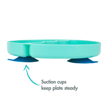 The First Years Pinkfong Baby Shark Divided Suction Plate- Dishwasher Safe Baby Plates With Suction Cups - Baby Feeding Essentia