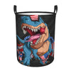 Pevtufa Blue Dinosaur Foldable Laundry Basket Organizer,Fabric Clothes Toy Storage Basket Nursery Hamper Storage Bin For Househo