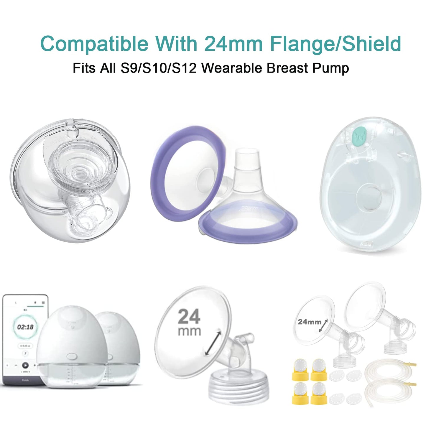 19Mm Flange Inserts Compatible With Momcozy S12 Pro/S9 Pro /M5/M9/Medela/Tsrete Wearable Breast Pump,Suitable Spectra S1/S2, Red