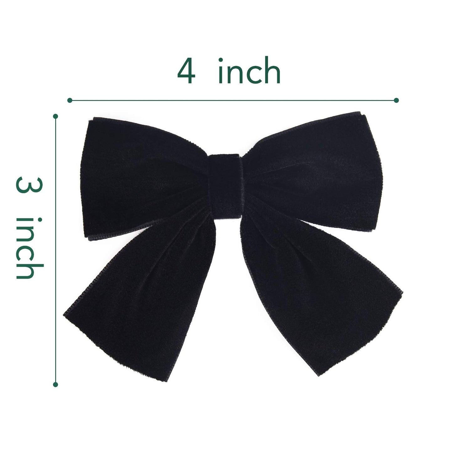 Deeka 2 Pcs 4' Hand-Made Velvet Hair Bows Alligator Clips Hair Accessories For Little Teen Toddler Girls Kids Set Of 2 -Black