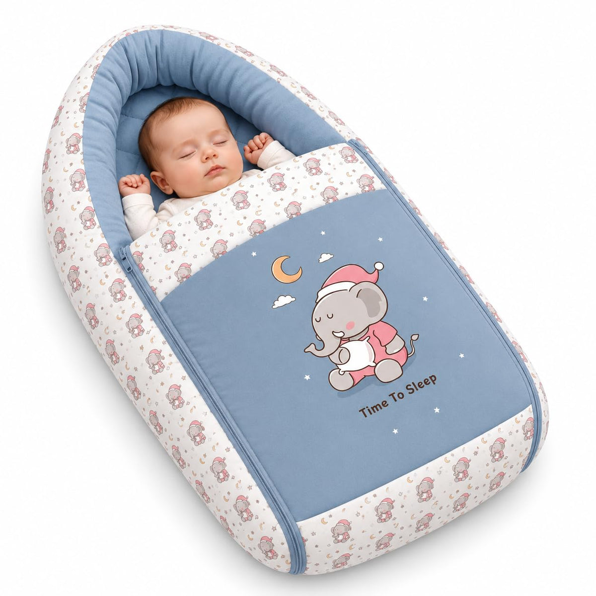 SHOPPOFOBIX 3 in 1 Baby Sleeping Bag & Carry Nest |100% Cotton Inner Fabric Washable & Foldable Baby Bedding Set forNew Born Ba