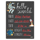 Cohas Hello World Newborn Baby Announcement Chalkboard Sign With Space Theme, 9 By 12 Inches, No Marker