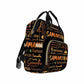 Customize Name Backpack, Personalized Orange Text Diapering Bag Backpack Nappy Baby Bags Casual Daypack Travel Shoulder Bag For