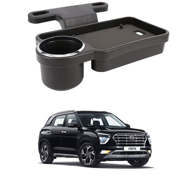 Oshotto (FT04) Foldable Car Auto Headrest Rear Back Seat Table Drink Food Cup Tray Holder Compatible with Hyundai Creta 202020
