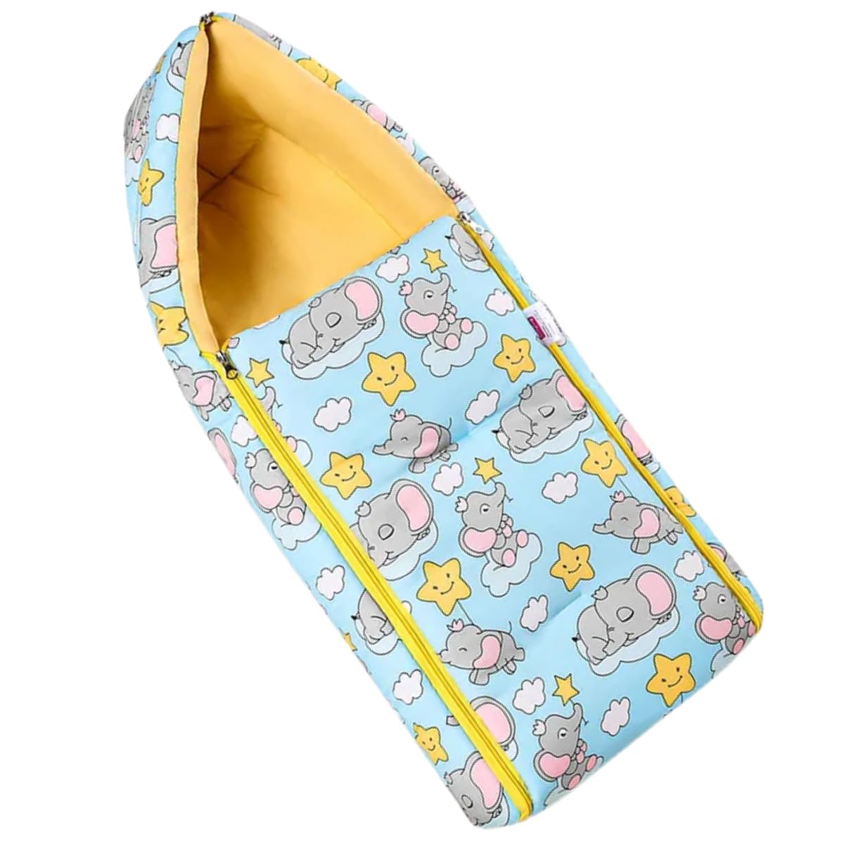 Soft Cozy Baby Sleeping Bag with Hood Cute Elephant Print Zippered nest Provides Warmth Comfort and Safety for Newborn Infants D