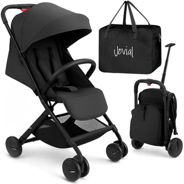 Jovial Lightweight Baby Stroller, Folding Travel Stroller with Reclining Seat, Canopy, 5-Point Safety Harness, Storage Basket, S