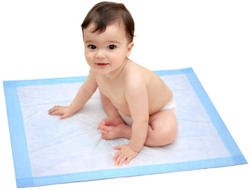 Disposable Baby Changing Pad Liner - 25 Count (24 X 17 Inch) - Soft Disposable Blue Hospital Underpad - Waterproof And Absorbent